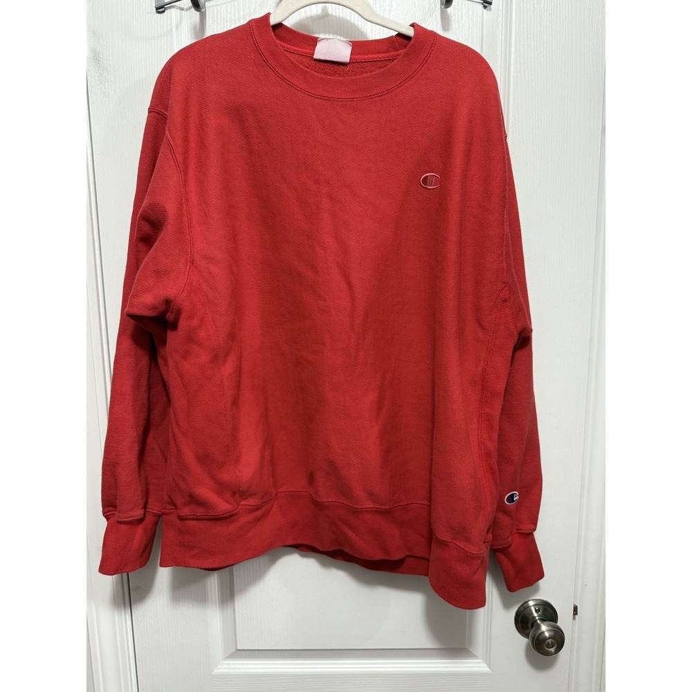 Vintage Champion Reverse Weave Sweatshirt Mens XL Red Crewneck Pullover 90s